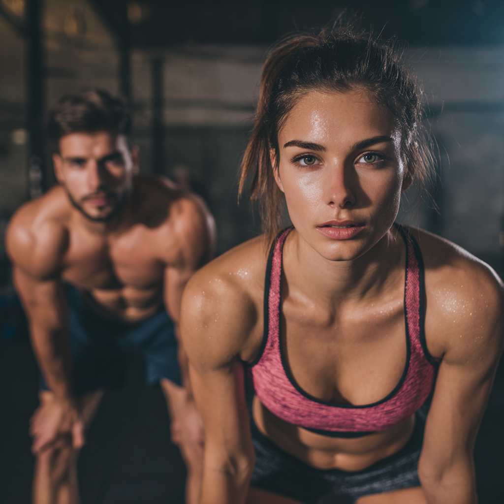 Hungarian woman in her thirties doing yoga poses in a peaceful studio environment with natural lighting